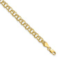 10K Yellow Gold Solid Double Link Charm Bracelet