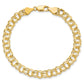 10K Yellow Gold Solid Double Link Charm Bracelet