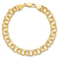 10K Yellow Gold Solid Double Link Charm Bracelet