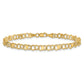 10K Yellow Gold Double Link With Hearts Charm Bracelet