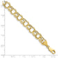 10K Yellow Gold Hollow Double Link Charm Bracelet