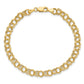 10K Yellow Gold Hollow Double Link Charm Bracelet