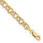 10K Yellow Gold Hollow Double Link Charm Bracelet