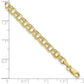 10K Yellow Gold 7In 4.5mm Hollow Diamond-Cut Double Link Charm Bracelet