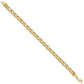 10K Yellow Gold 7In 5.5mm Hollow Diamond-Cut Double Link Charm Bracelet