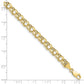 10K Yellow Gold 7In 5.5mm Hollow Diamond-Cut Double Link Charm Bracelet