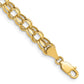 10K Yellow Gold 7In 5.5mm Hollow Diamond-Cut Double Link Charm Bracelet