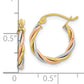 10K Tri Color Tri-Color Polished 2.5mm Twisted Hoop Earrings