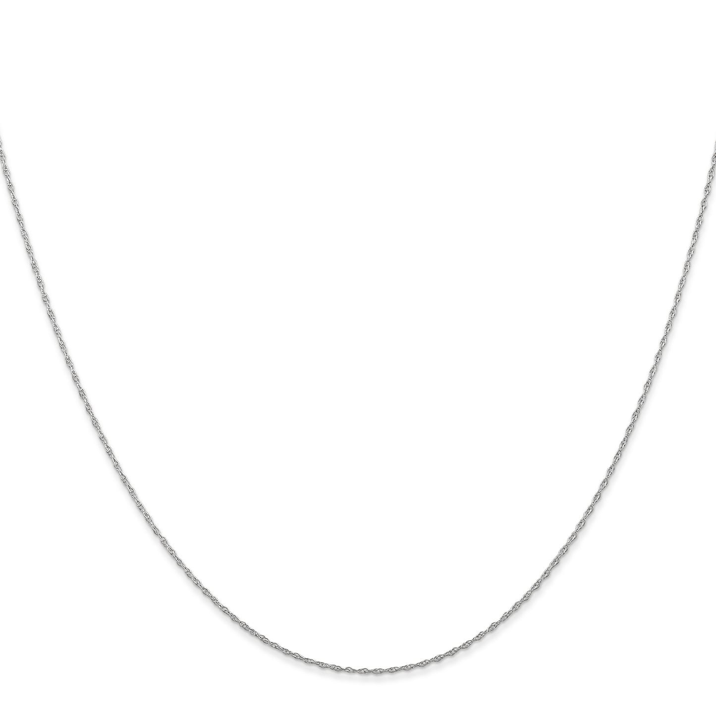 18 Inch 10K White Gold .5 mm Cable Rope Chain