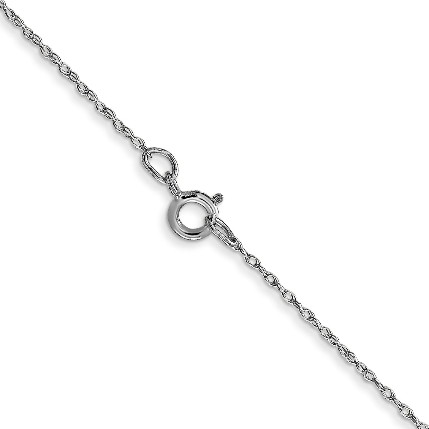 18 Inch 10K White Gold .5 mm Cable Rope Chain