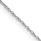 18 Inch 10K White Gold .5 mm Cable Rope Chain