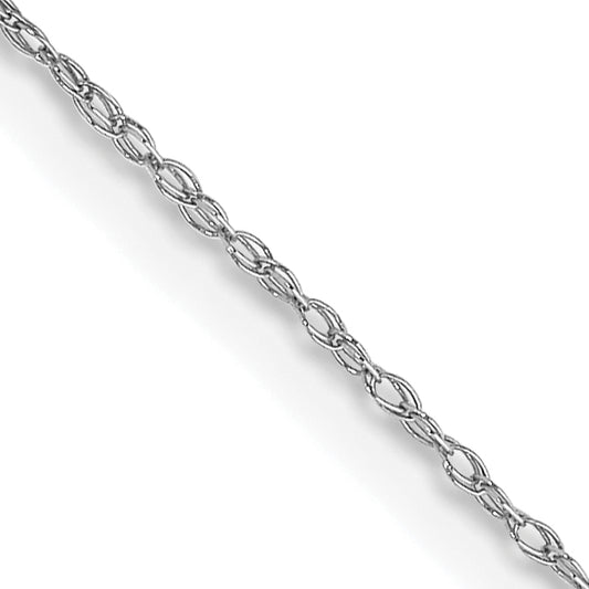 18 Inch 10K White Gold .5 mm Cable Rope Chain