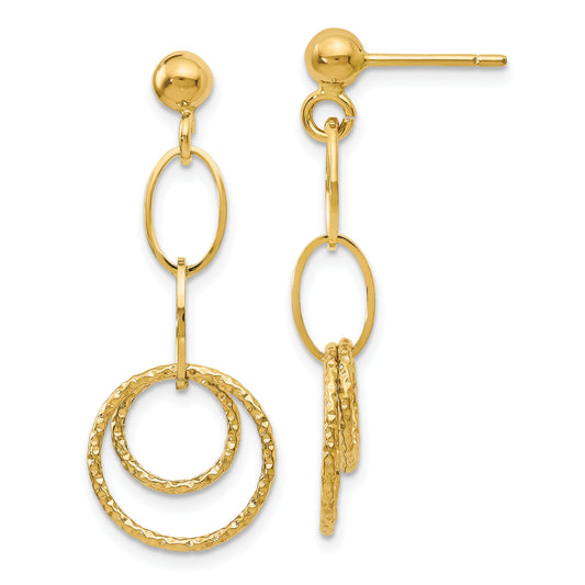 10K Yellow Gold Post Dangle Earrings