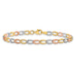 7.25 Inch 10K Tri-Color D/C Bracelet