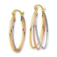 10K Tri Color Tri-Color Polished Triple Hoop Earrings