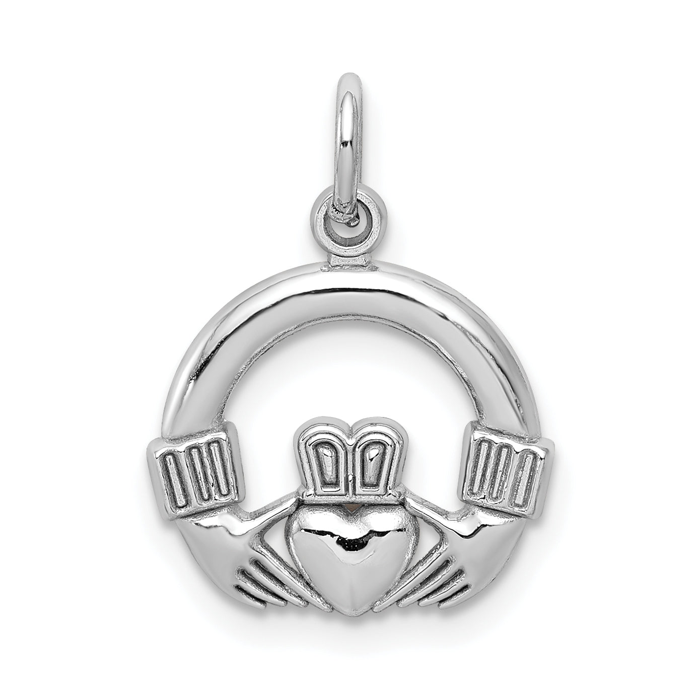 10K White Gold Claddagh Charm