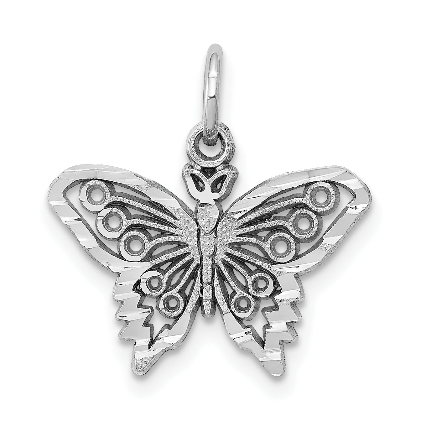 10K White Gold Butterfly Charm