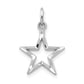 10K White Gold Diamond-Cut Star Charm