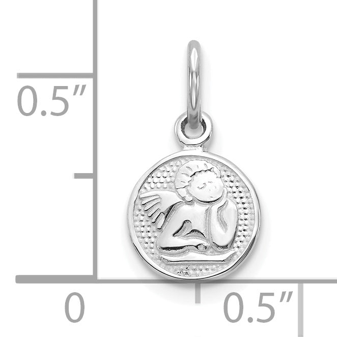 10K White Gold Angel Charm