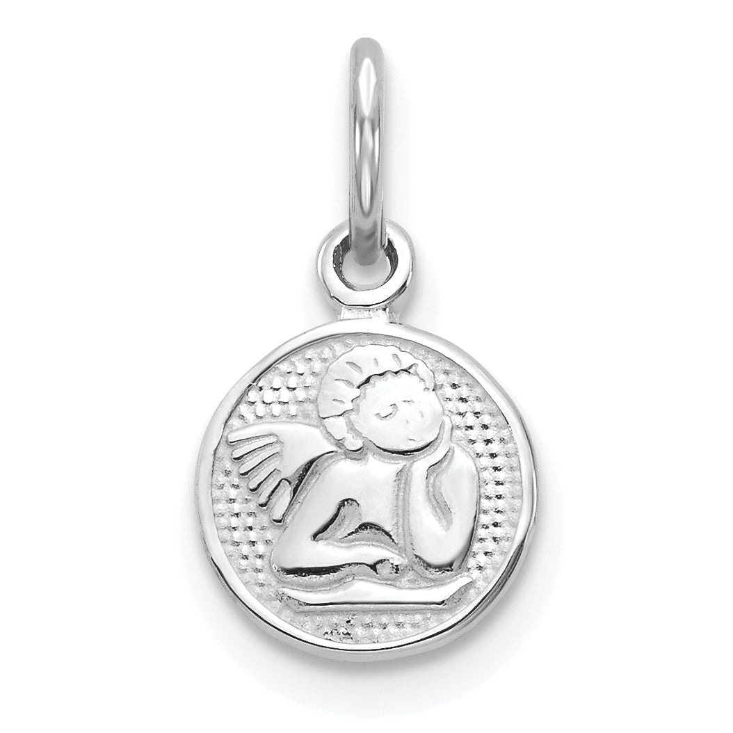 10K White Gold Angel Charm