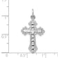 10K White Gold Diamond-Cut Cross Charm