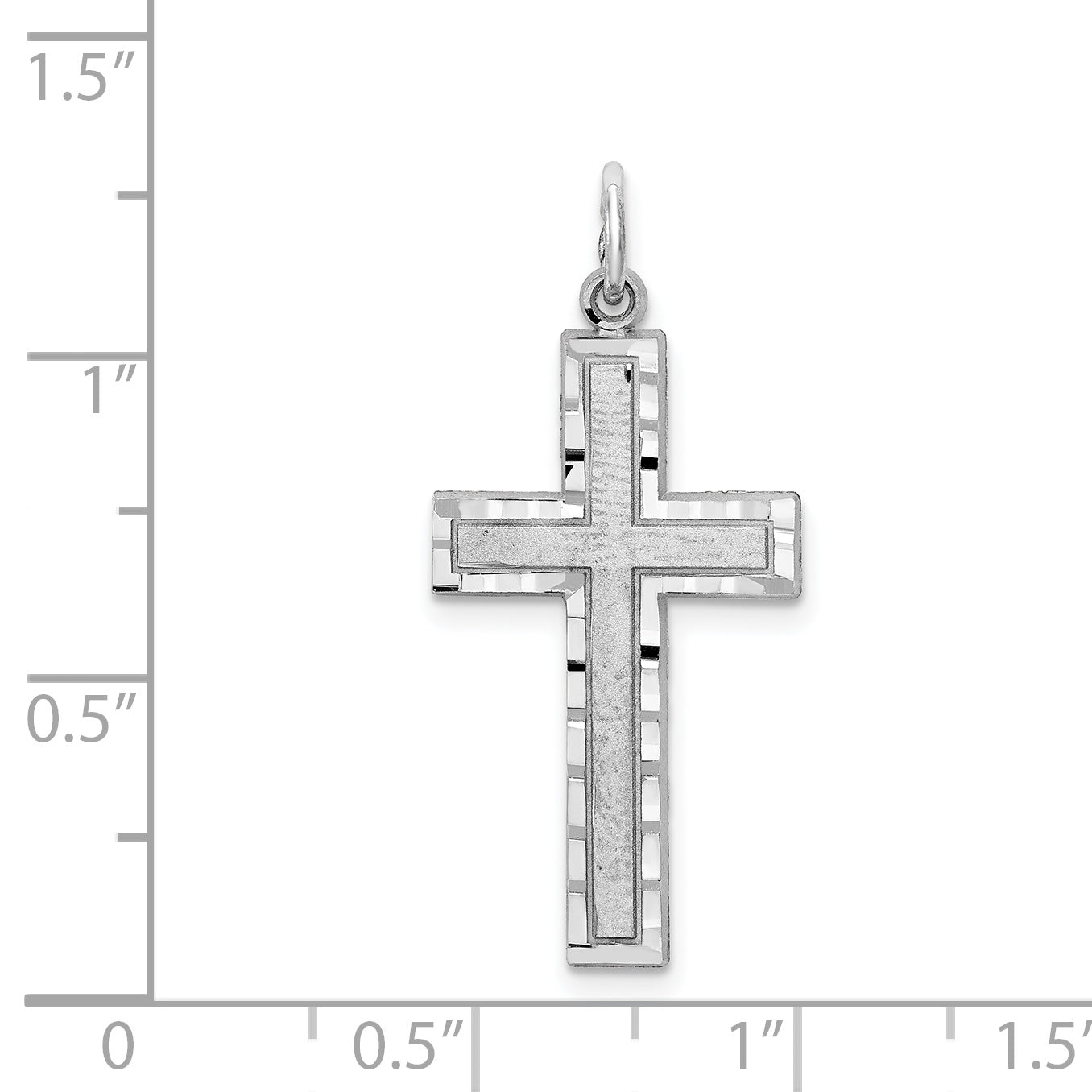 10K White Gold Cross Charm