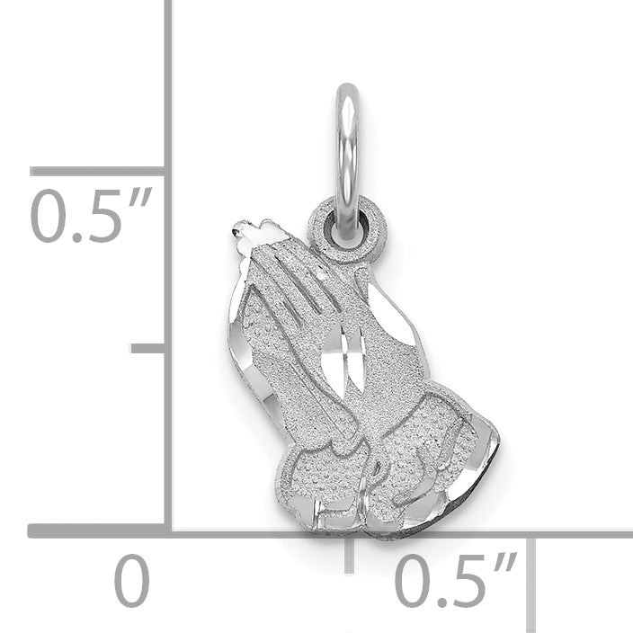 10K White Gold Praying Hands Charm