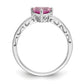 10K White Gold Created Pink Sapphire Ring