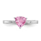 10K White Gold Created Pink Sapphire Ring