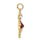 10K Yellow Gold January Girl Birthstone Charm