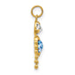 10K Yellow Gold March Boy Birthstone Charm