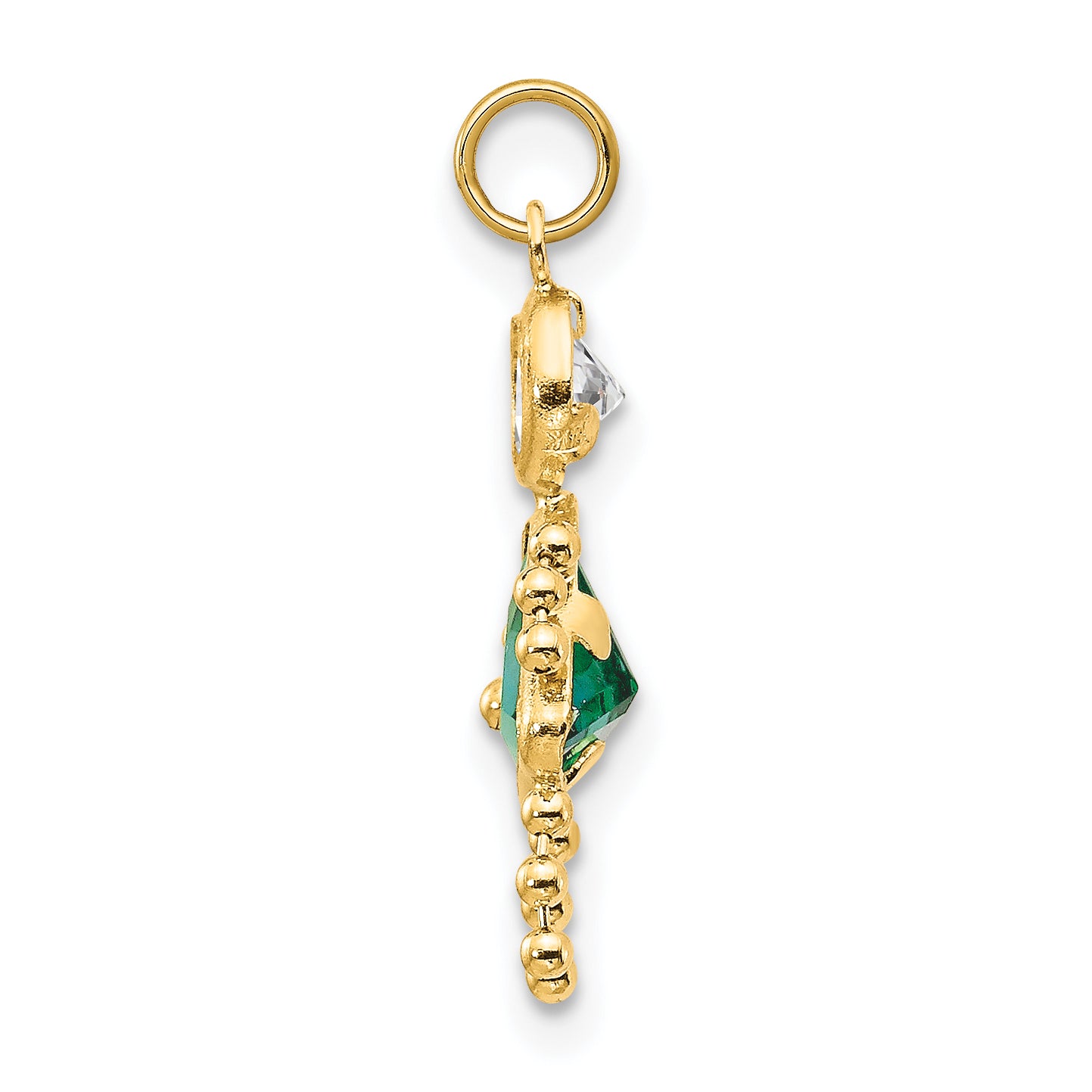 10K Yellow Gold May Girl Birthstone Charm