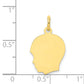 10k Yellow Gold 10K Plain Medium .018 Gauge Facing Left Engravable Boy Head Charm