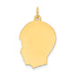 10k Yellow Gold 10K Plain Medium .018 Gauge Facing Right Engravable Boy Head Charm