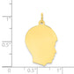 10k Yellow Gold 10K Plain Medium .018 Gauge Facing Right Engravable Boy Head Charm