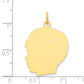 10k Yellow Gold 10K Plain Large .013 Gauge Facing Left Engravable Boy Head Charm