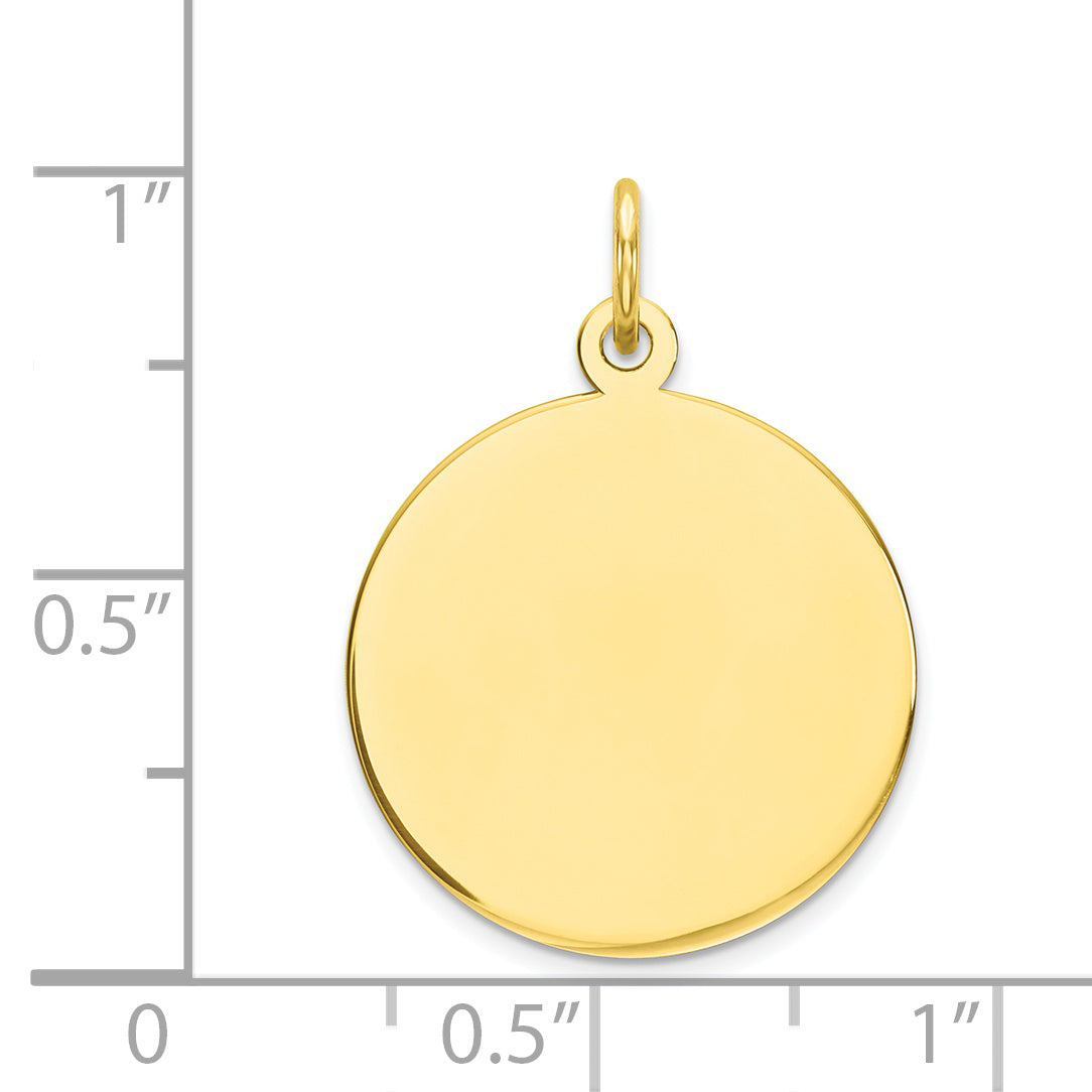 10k Yellow Gold 10K Plain .018 Gauge Circular Engravable Disc Charm