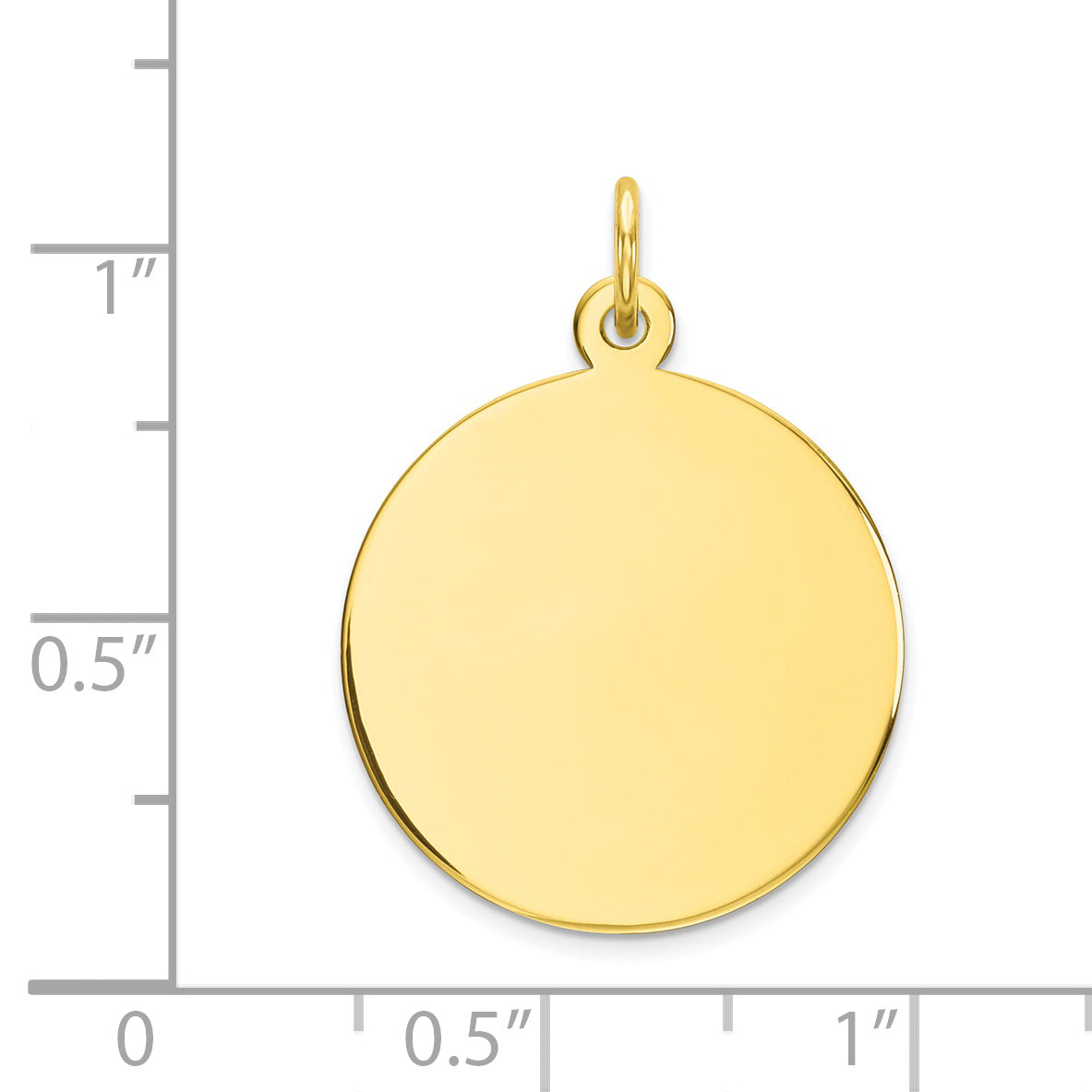 10k Yellow Gold 10K Plain .013 Gauge Circular Engravable Disc Charm