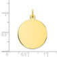 10k Yellow Gold 10K Plain .018 Gauge Circular Engravable Disc Charm