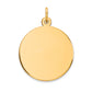 10k Yellow Gold 10K Plain .018 Gauge Circular Engravable Disc Charm