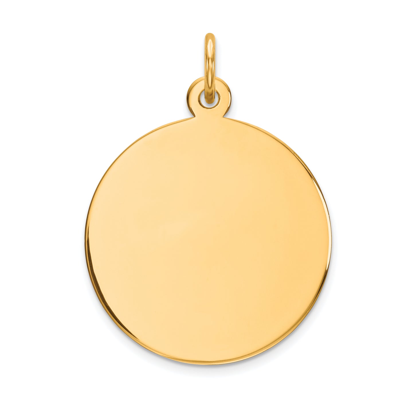 10k Yellow Gold 10K Plain .018 Gauge Circular Engravable Disc Charm