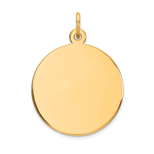 10k Yellow Gold 10K Plain .018 Gauge Circular Engravable Disc Charm