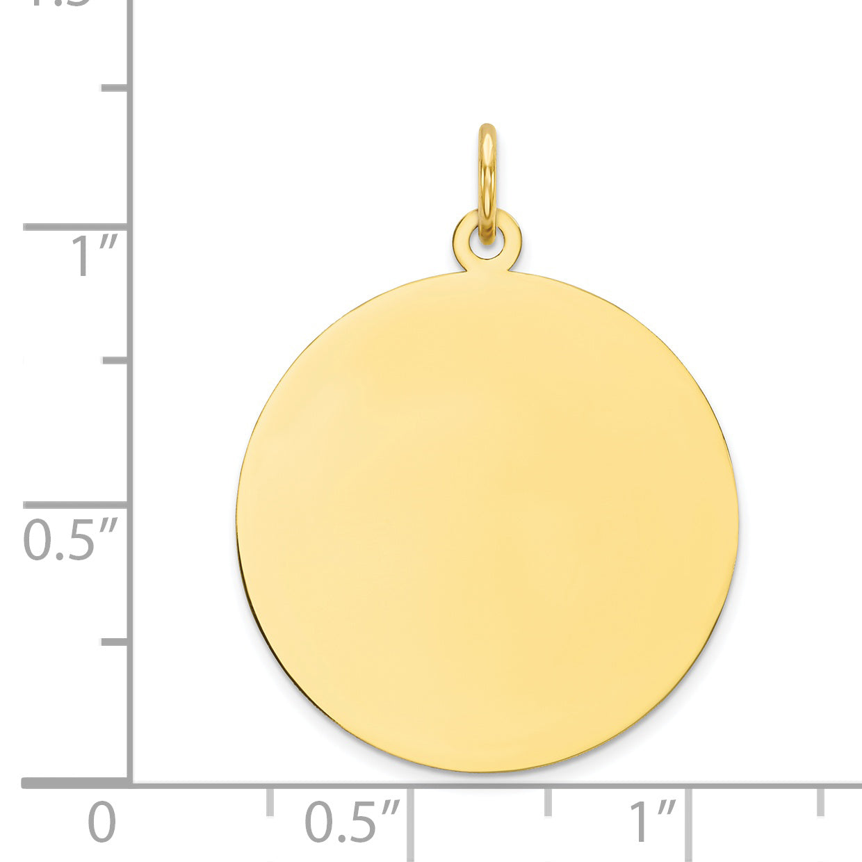 10k Yellow Gold 10K Plain .018 Gauge Circular Engravable Disc Charm