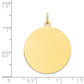 10k Yellow Gold 10K Plain .018 Gauge Circular Engravable Disc Charm