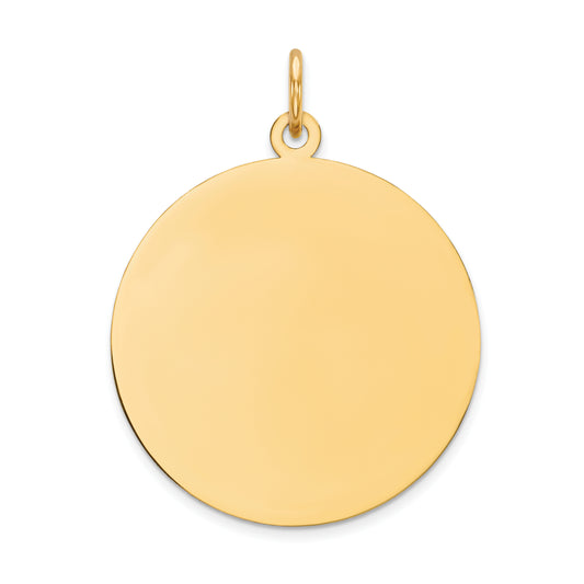 10k Yellow Gold 10K Plain .018 Gauge Circular Engravable Disc Charm