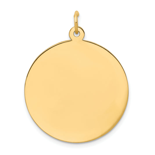 10k Yellow Gold 10K Plain .018 Gauge Circular Engravable Disc Charm