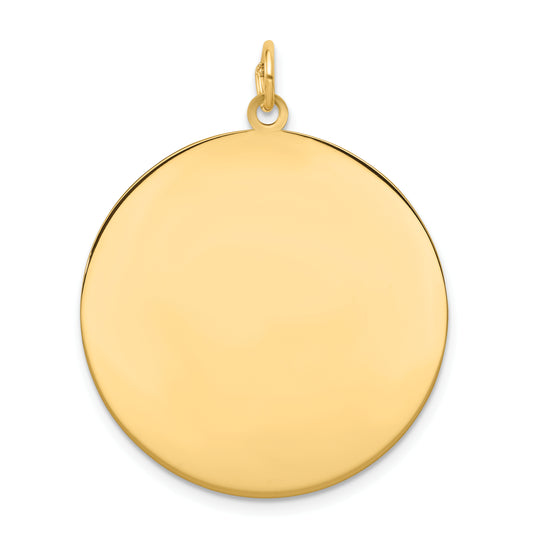 10k Yellow Gold 10K Plain .018 Gauge Circular Engravable Disc Charm