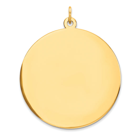 10k Yellow Gold 10K Plain .018 Gauge Circular Engravable Disc Charm