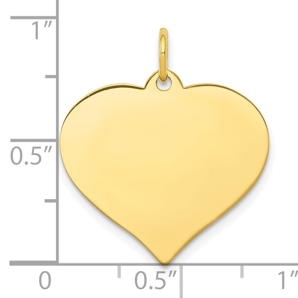 10k Yellow Gold 10k .018 Gauge Heart Disc Charm