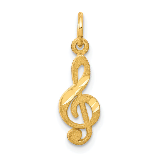 10K Yellow Gold Small Treble Clef Charm